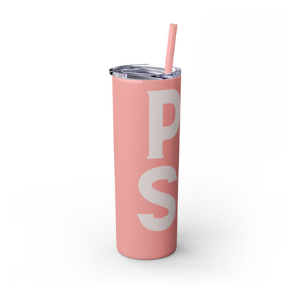 Pussy Power Skinny Tumbler with Straw, 20oz