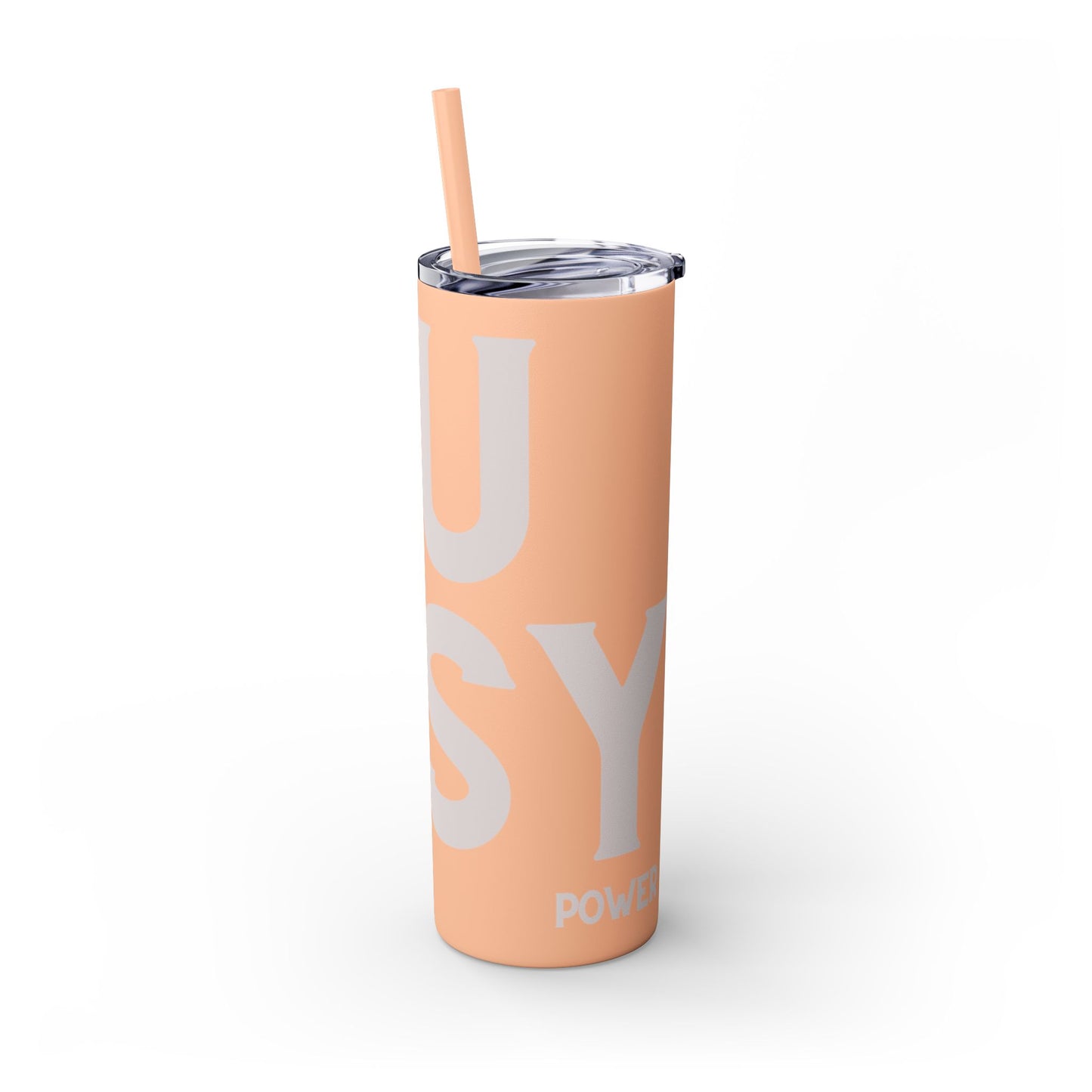 Pussy Power Skinny Tumbler with Straw, 20oz