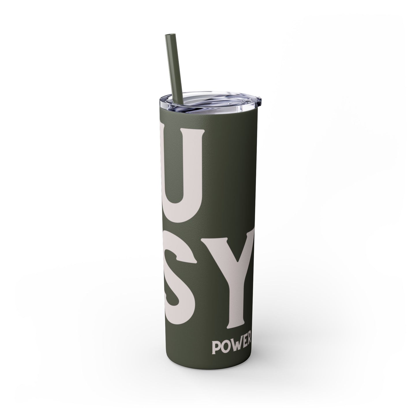 Pussy Power Skinny Tumbler with Straw, 20oz