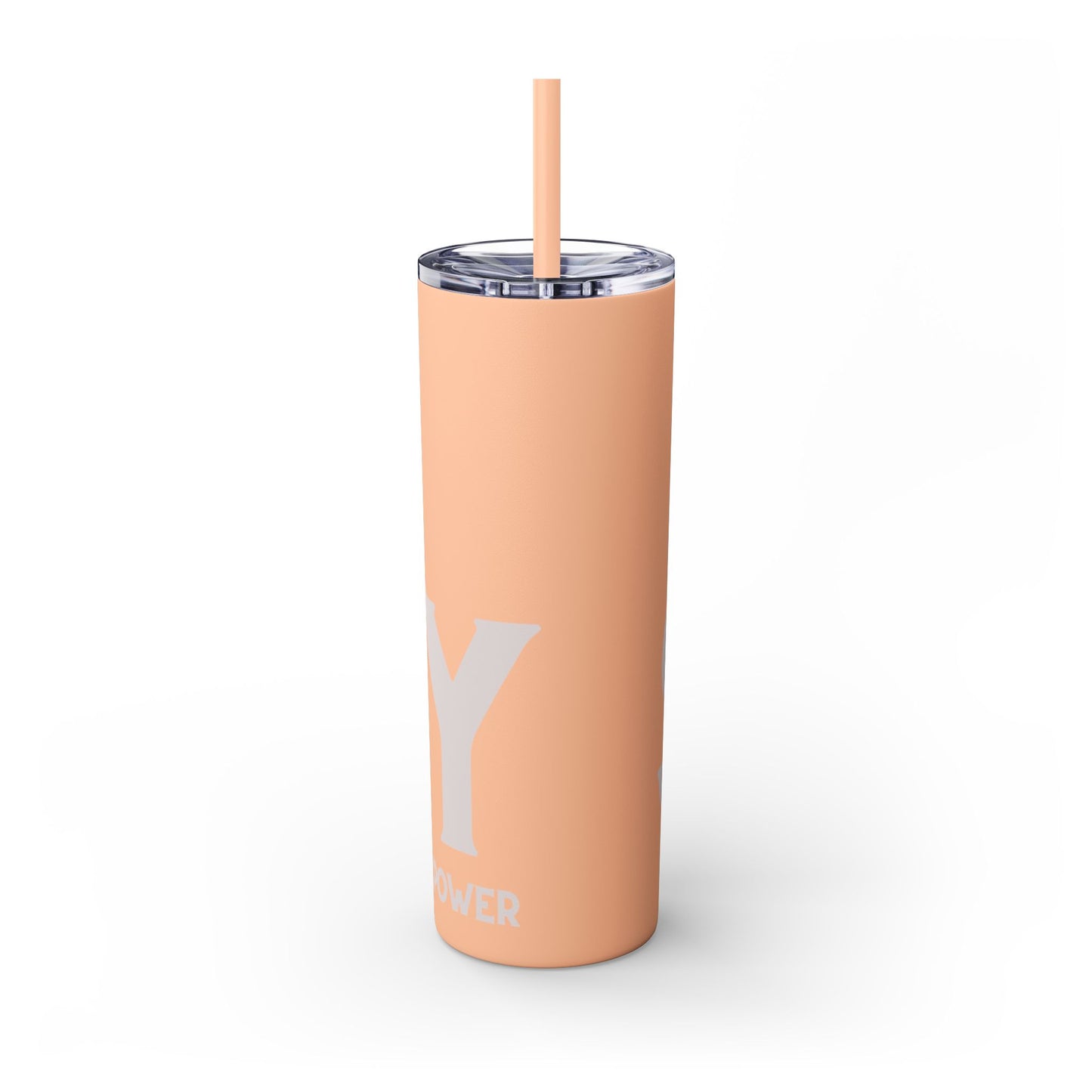 Pussy Power Skinny Tumbler with Straw, 20oz