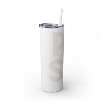 Pussy Power Skinny Tumbler with Straw, 20oz