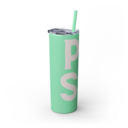 Pussy Power Skinny Tumbler with Straw, 20oz