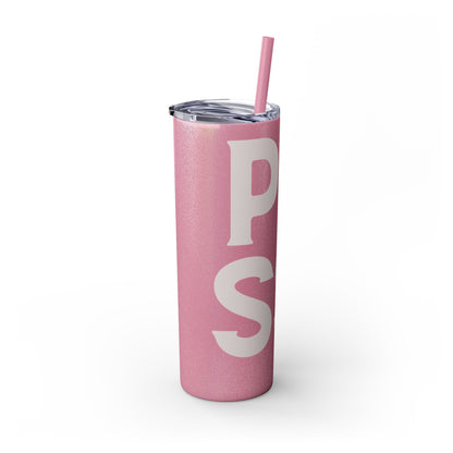 Pussy Power Skinny Tumbler with Straw, 20oz