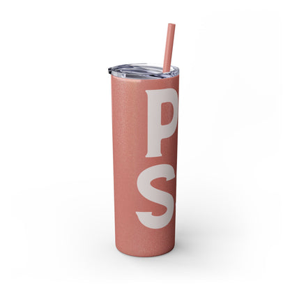 Pussy Power Skinny Tumbler with Straw, 20oz