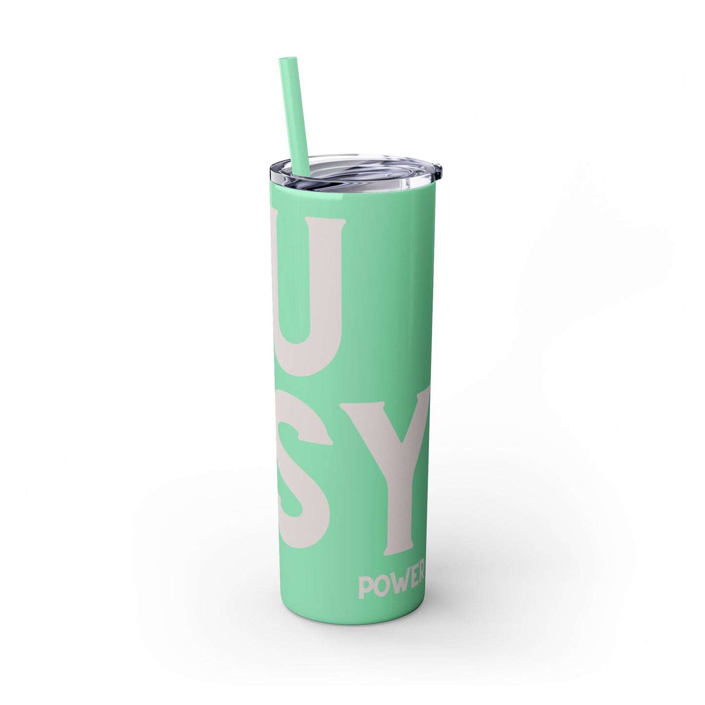 Pussy Power Skinny Tumbler with Straw, 20oz