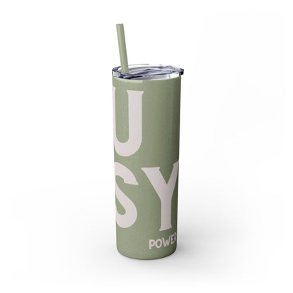 Pussy Power Skinny Tumbler with Straw, 20oz